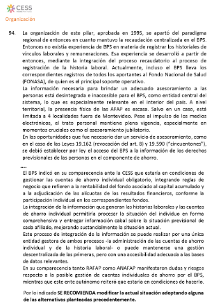 r_saldain's tweet photo. La Recomendación 94 del informe de la CESS, instalada en 2020, se propuso desacoplar las funciones de las AFAP. En ese entonces, los representantes del actual gobierno, del PIT-CNT y de ONAJPU votaron negativamente. Las AFAP expresaron sus cuestionamientos a esa recomendación👇 https://t.co/gZD6L4aF1Y