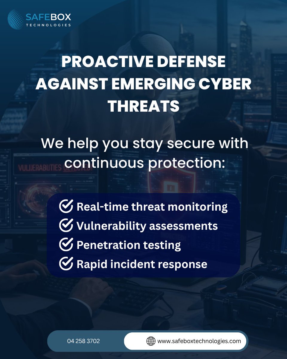 technologi22894's tweet image. Cybersecurity is essential for UAE businesses, protect your data, operations, and trust.

Safebox Technology helps you stay secure and ahead of threats.

#SafeboxTechnology #CyberSecurityUAE #BusinessSecurity #CyberResilience