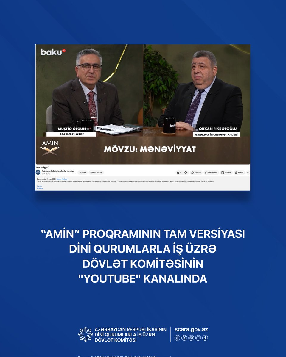 Dini Qurumlarla İş üzrə Dövlət Komitəsi tweet media