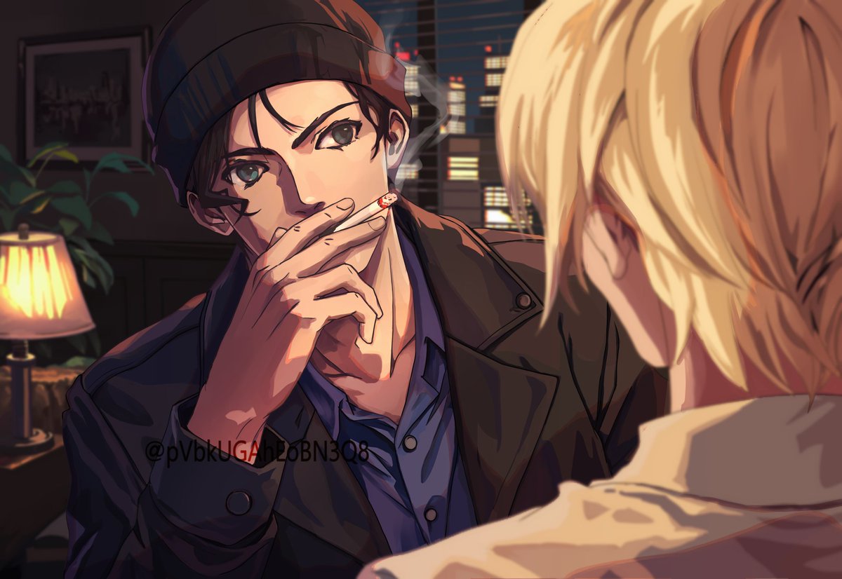 赤井秀一と降谷零🖌️🎨 完成した🙌😆💞 ムーディーな雰囲気に出来て