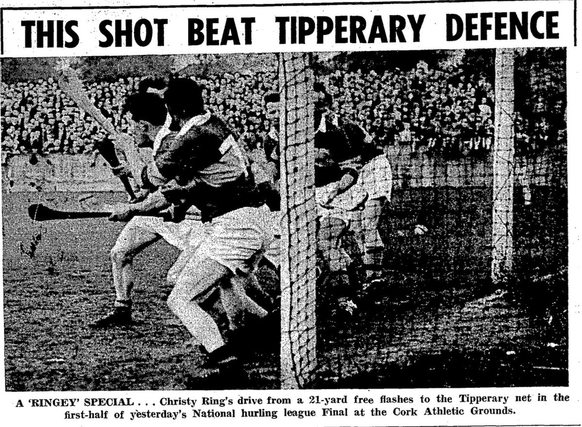 SportsHistory26's tweet photo. On this day in 1960 the great Christy Ring, then aged 39 scored 3-04 against @TipperaryGAA as the Rebels were defeated in the National Hurling League Final at the Cork Athletic Grounds #corkhurlinghistory #christyring #thegreatest #gaa #hurlinghistory 🟥⬜️ https://t.co/yLI7pHYoHI