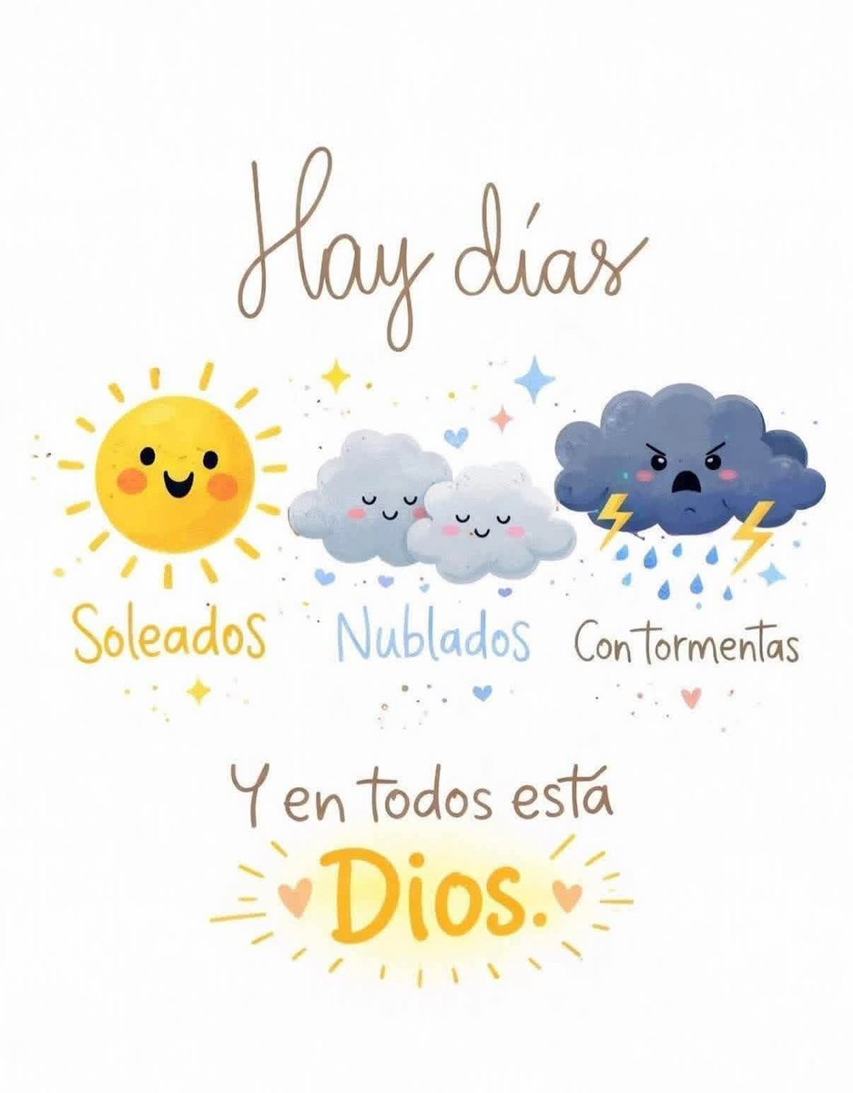 “Hay mañanas soleadas, nubladas o con tormentas… y en todas ellas Dios nos regala su presencia. Buenos días.”