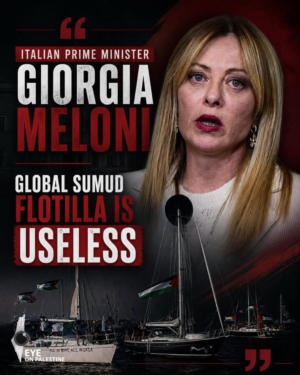 Italian Prime Minister Giorgia Meloni said Thursday she opposes the Global Sumud Flotilla, claiming it “doesn’t benefit the people of Gaza” and instead creates “many more problems to solve, as if we didn’t already have enough”.