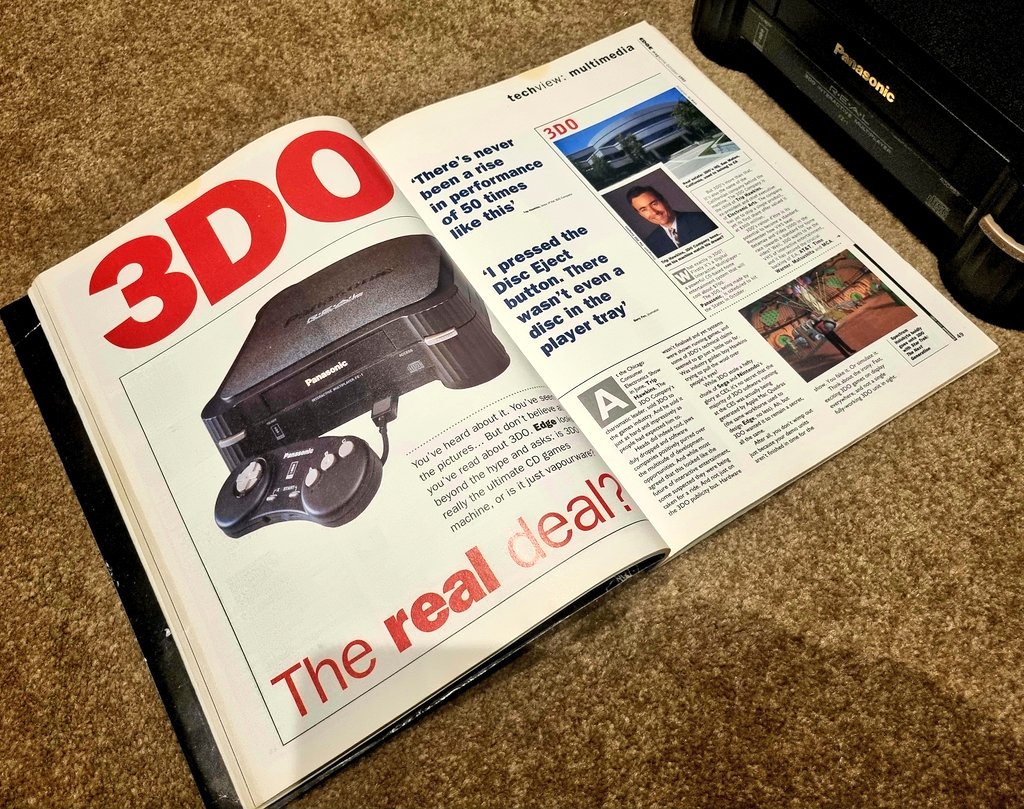 Retro_Labrat's tweet photo. #EDGEmagazine issue 1 released October 1993 for £3.00.
Love reading these gaming time capsules. The previews, reviews charts and all the adverts. Used to collect so many magazines but I only kept EDGE, and many demo disks from the other mags 😎👍
#retrogaming
#3DO #weekend https://t.co/igsW38VISl
