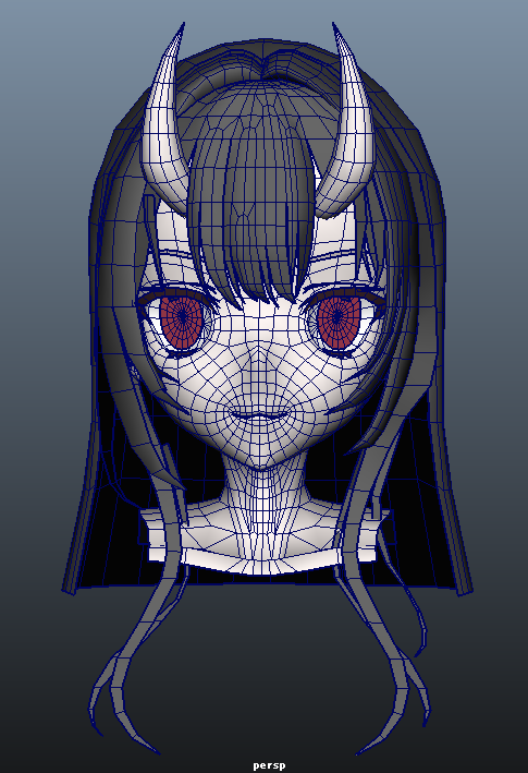 「#3DCG wip 髪のラフモデルが少しずつ出来てきた 顔はまた後ほど調整予定」|遊戯ハツラツ@3DCGの人のイラスト