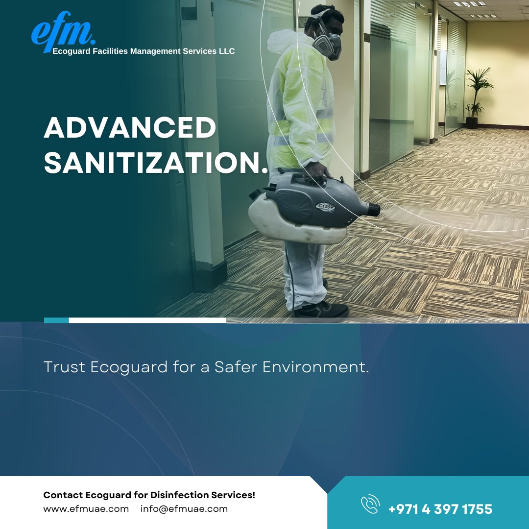 ECOGUARD2025's tweet photo. Ensure a safe and healthy workspace with Advanced Sanitization by Ecoguard! 🛡️🏢 Trust the experts for professional disinfection services.

📞 +971 4 397 1755 
🌐 https://t.co/tVWzezRNFX https://t.co/ZkKnLhd5vM
