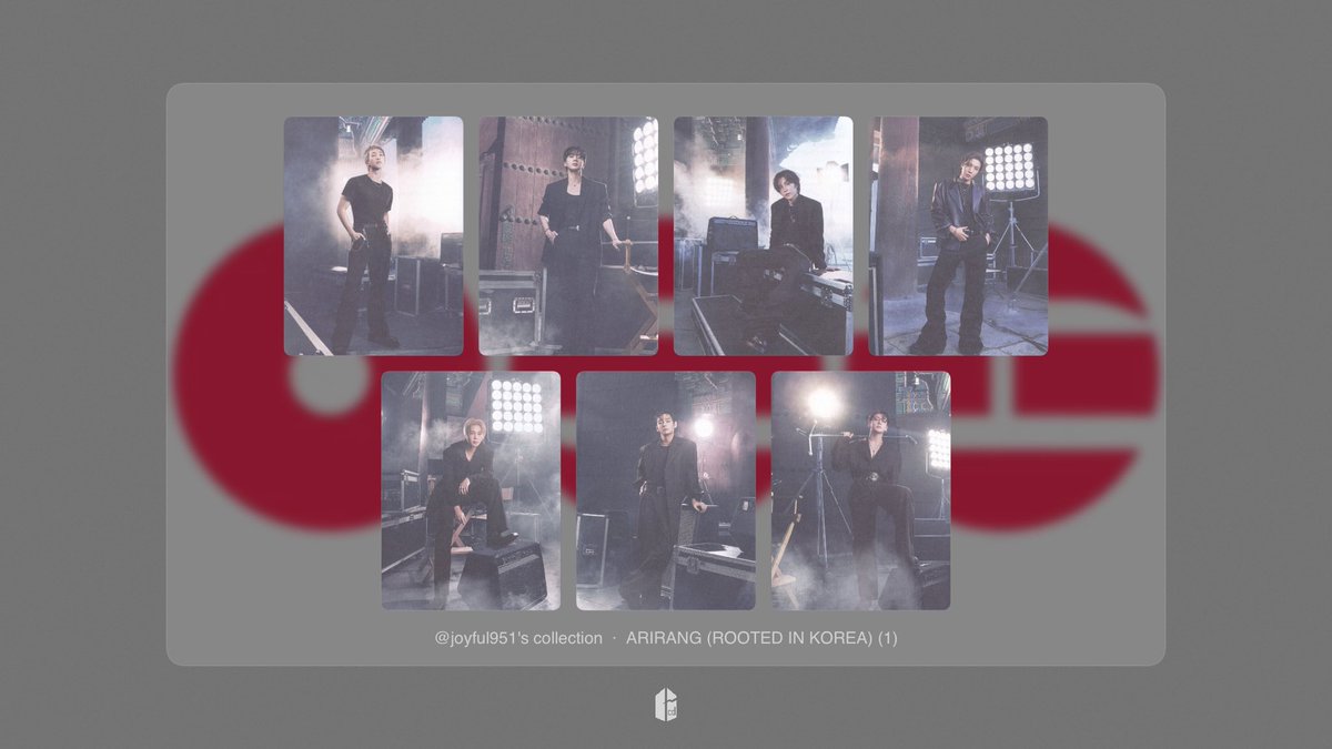 Joyminick562's tweet photo. I completed my ARIRANG (ROOTED IN KOREA) (1) photocard collection on https://t.co/hfeFSShL3d! https://t.co/LDukgrMK2g