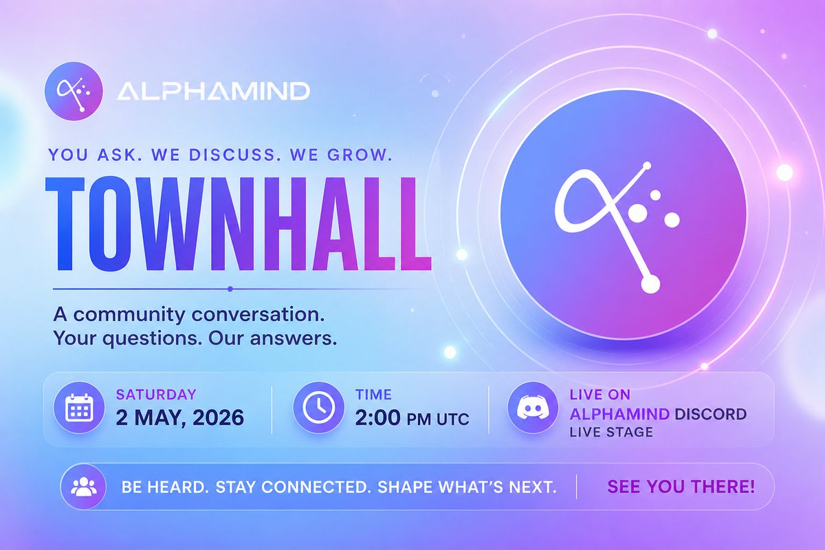 🚨 Community Townhall Incoming

Got questions about the campaign?
Submissions? Rewards? What’s next at Alphamind?

Let’s talk 👇
📅 Saturday
⏰ 2 PM UTC
📍 AlphaMind Discord — Live Stage
Link in 1st comment 

🎙 Hosted by AlphaMind COO <a href="/HimaEltegany/">Hima Eltegany</a> 

No scripts. No filters.
Just