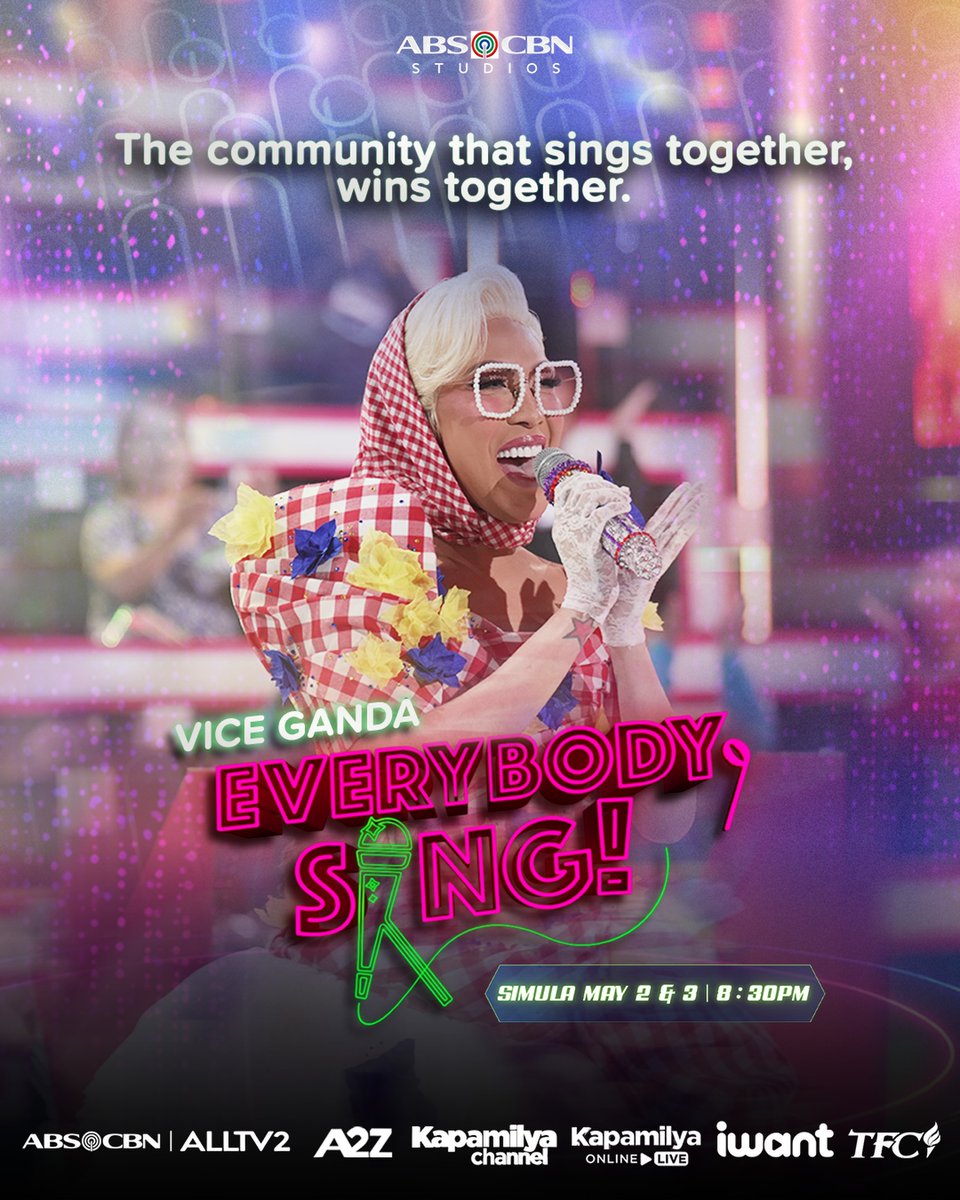 drjarinadgpi's tweet image. EVERYBODY, ARE YOU READY?! 🎤⭐️

Sama-sama nating salubungin ang ultimate singing party ngayong linggo kasama ang Asia’s Unkabogable Phenomenal Superstar, Vice Ganda!
Kita-kits bukas, EVERYBODY! 🎶

#ABSCBN #ABSCBNEntertainment #DMJCreativeProduction #EverybodySing #ViceGanda