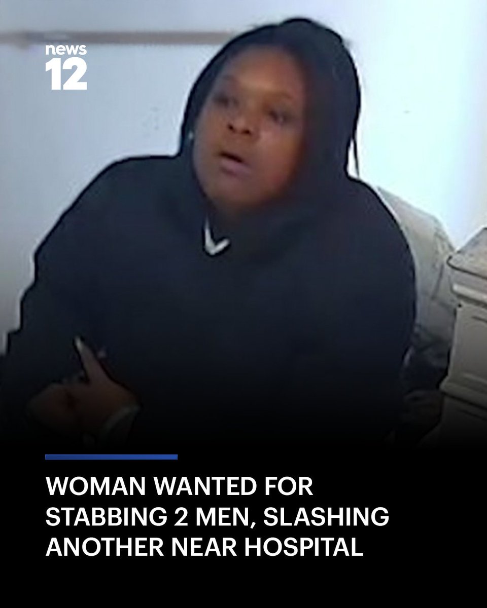 News12BX's tweet image. SUSPECT SOUGHT: Police are looking for a woman who stabbed two men and slashed another in front of a hospital. 

bit.ly/4ujHdRE

#News12BX #Norwood #Crime