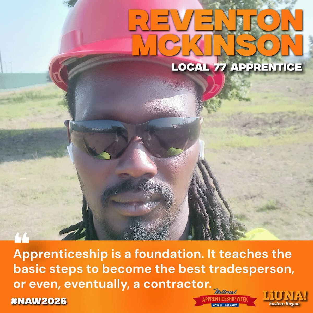 LiUNAEasternReg's tweet image. 💪 It's #NAW2026!

Meet Reventon McKinson, a @LIUNA Local 77 #Apprentice:

"LIUNA is a way to create a career that can change my life completely.

"It's great to have the opportunity to continuously go back for training at no cost, learning &amp;amp; upgrading my skillset."