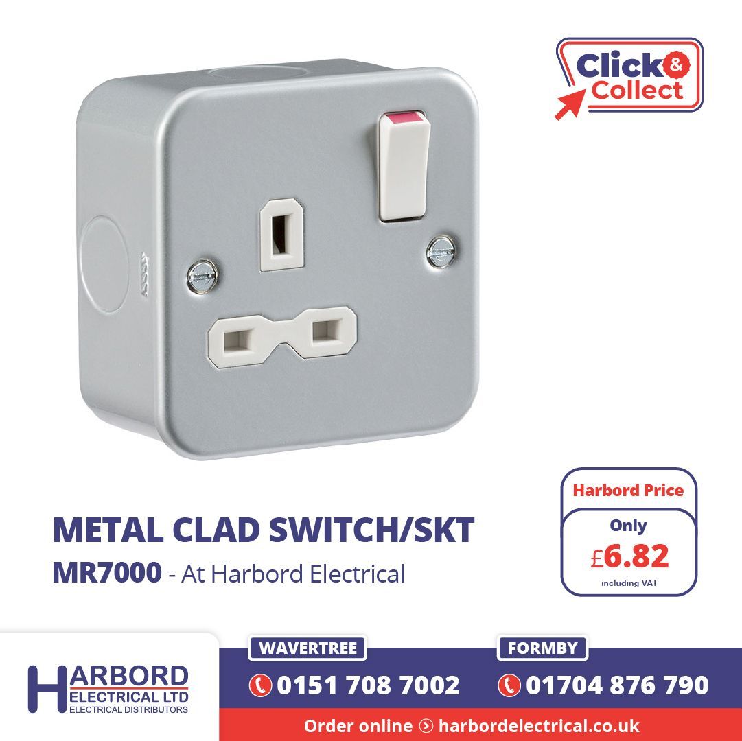 HarbordLtd's tweet image. Metal Clad Switch/Socket (MR7000)

Rugged metalclad combo unit — perfect for garages, workshops and tougher environments. In stock ✅
harbordelectrical.co.uk/product/single… 

#Electrical #Metalclad #Workshop #Wholesale #TradePrices #CostEffective #ElectricalWholesalersLiverpool