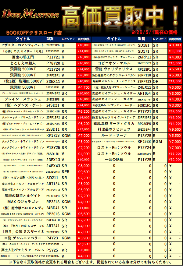ブックオフ仙台クリスロード店 トレカ専用アカウント　買取強化中です‼️😄 tweet media