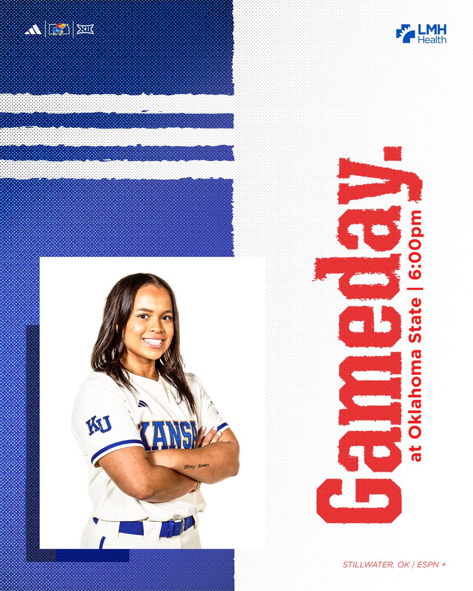 KUSoftball's tweet image. Last Conference play weekend 👏

🆚 Oklahoma State
⏰ 6 p.m. CT
📍 Stillwater, Oklahoma
📊 bit.ly/3QHg10U
📺 ESPN +

#RockChalk
