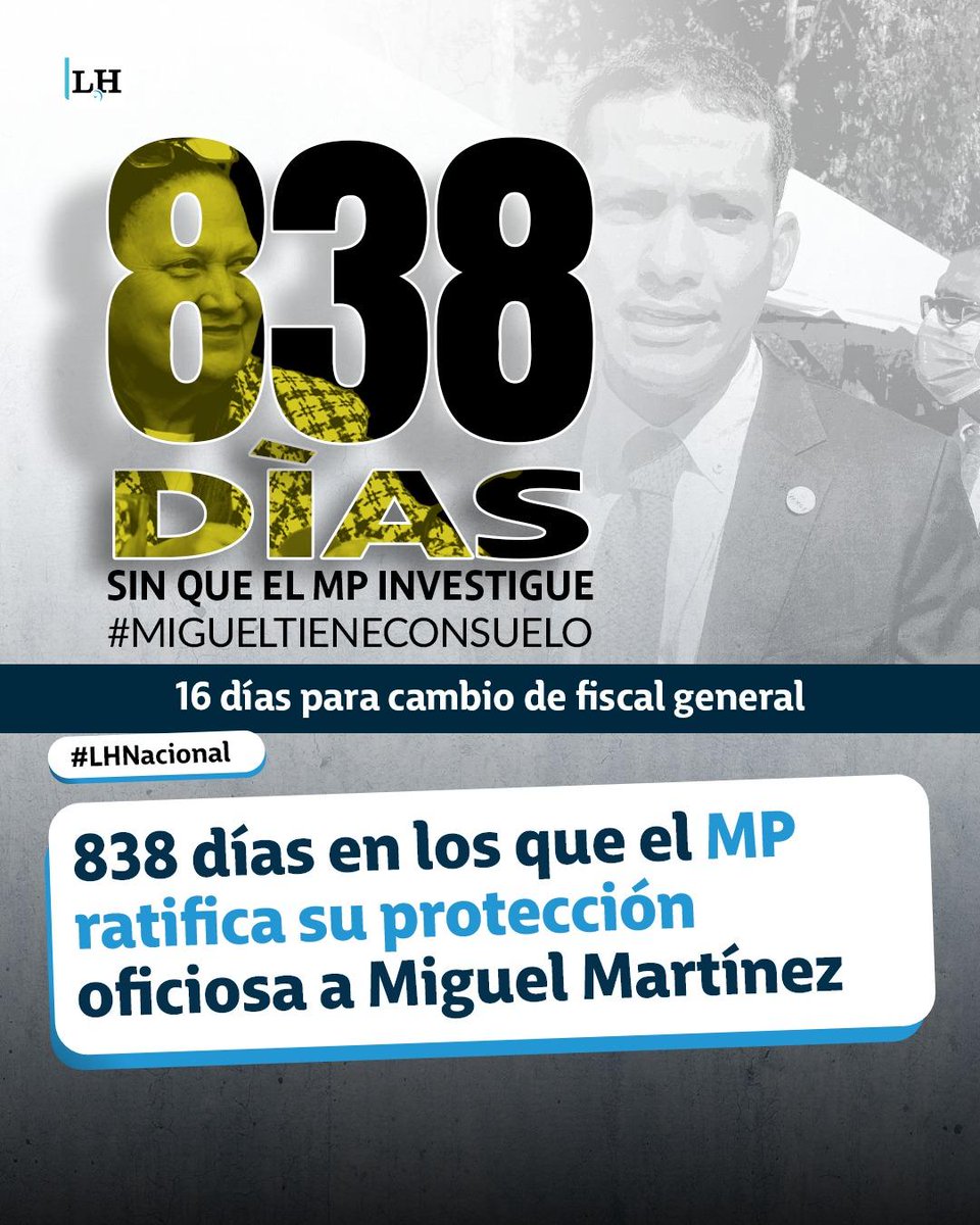 #LHNacionales | SIGUE EL CONTEO 🕵‍♂⌛
Van 838 días y el MP aún no ha iniciado alguna investigación de oficio en contra de Miguel Martínez por posibles hechos de corrupción.
Estos son los detalles ➡ bit.ly/4qcAB6C