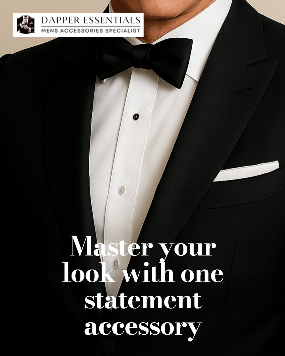 DapperEssential's tweet image. Master smart dressing with the perfect accessory. A crisp pocket square, bold cufflinks, or sleek tie bar changes simple to sophisticated. Details define your look. Start with one statement piece. #mensfashion #dapper #mensaccessories #mensstyle #dapperstyle
