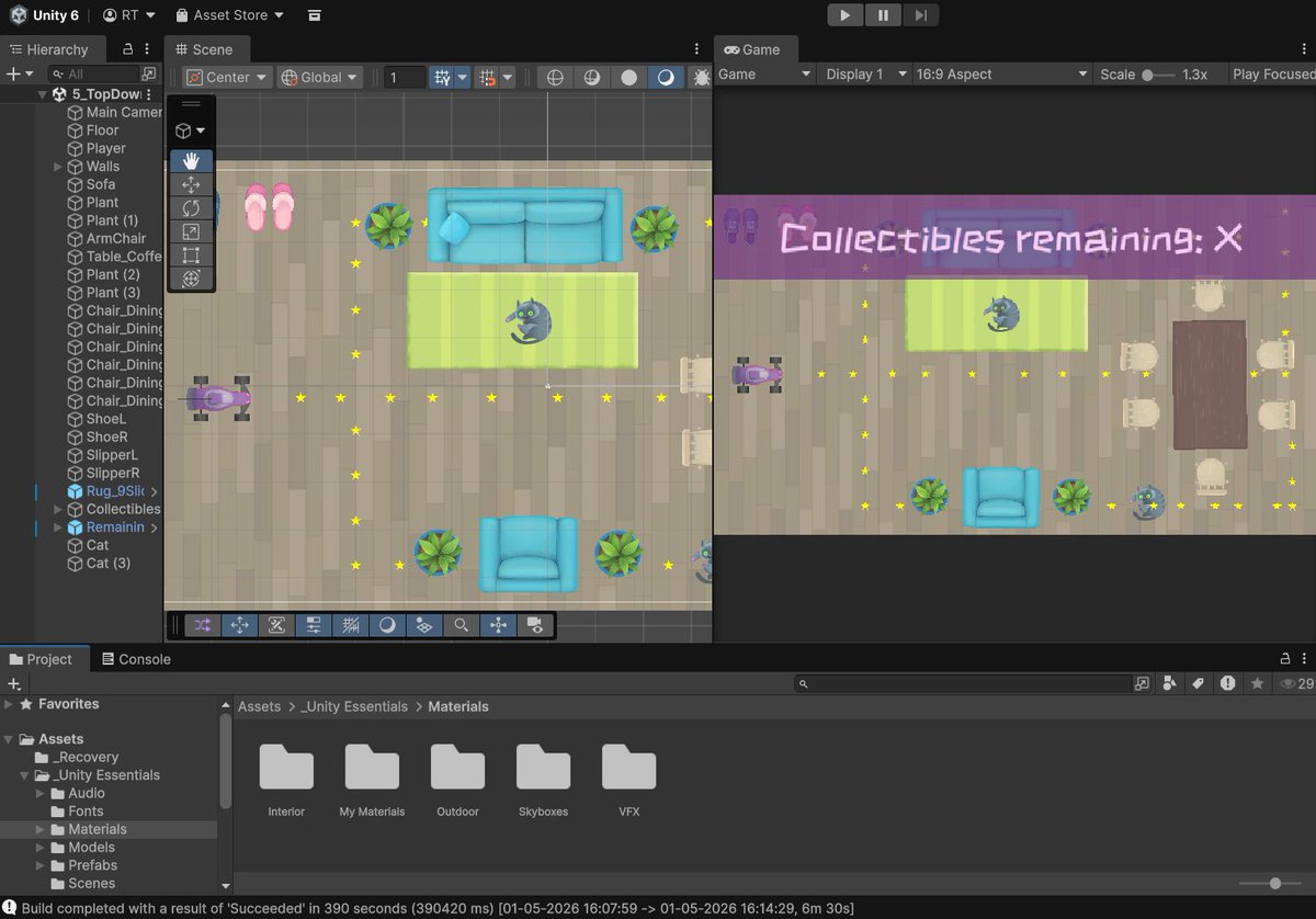 RishavTiwari510's tweet image. Day 5 of learning Unity || 2-D (D means Done)

Completed the 2D Essentails
- Got the idea of sprites and spritesheet
- Animations and layers

GDevs and Devs! Let's connect! 

#Unity #2d #GameDev #Game