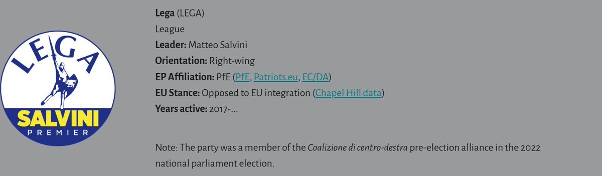 Italy: right-wing Lega (PfE) falls to a record low of 5.8%, its weakest result since July 2014, in the latest Ipsos poll.

➤ europeelects.eu/italy

#Salvini