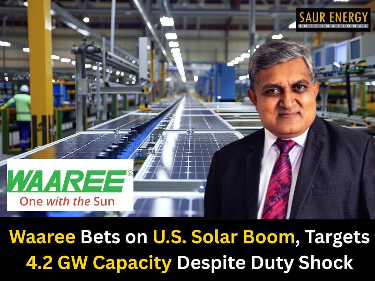 Saur_energy's tweet image. Waaree Bets Big on US, Targets 4.2 GW Capacity as #AI Power Demand Surges.. Read the full report here saurenergy.com/solar-energy-n…

@waareegroup #solarpower #solarenergy