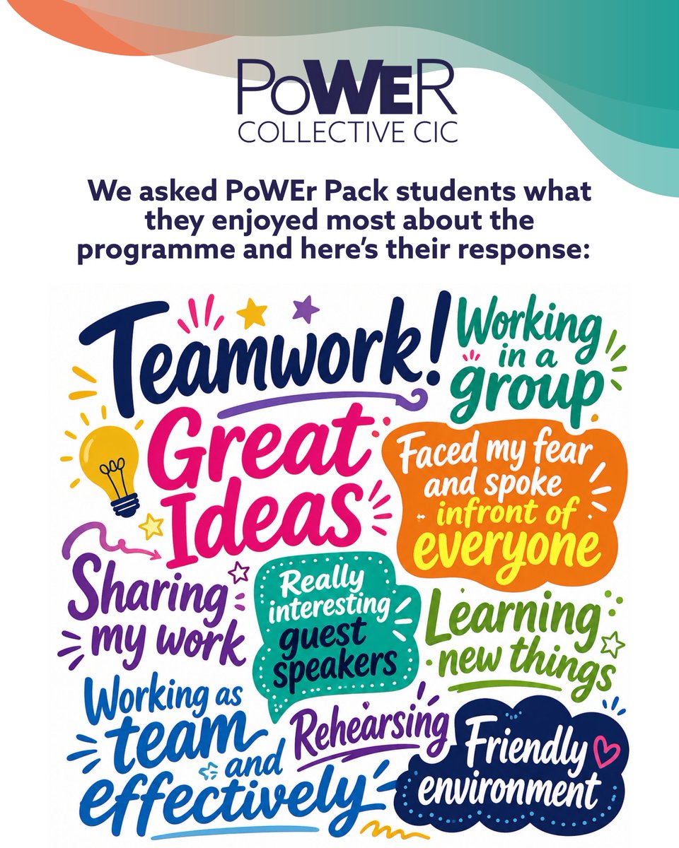 PUCollective's tweet photo. A few lovely words from our latest PoWEr Pack students on what they enjoyed most during their time with us!✨

This incredible group pushed themselves outside of their comfort zones and truly excelled.

Who’s ready for the next PoWEr Pack? 🤩

#WeArePoWEr #PoWErPack https://t.co/L6s0YPnkE3