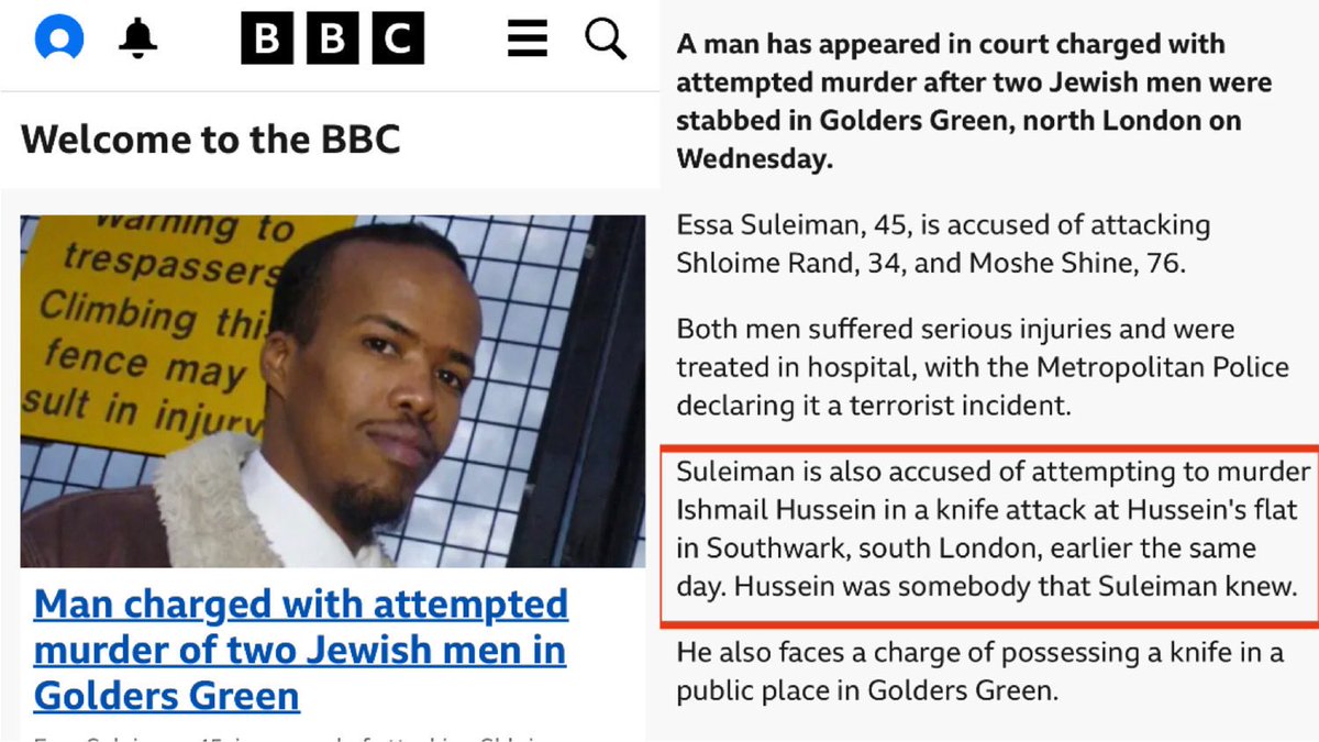 <a href="/PolitlcsUK/">Politics UK</a> He actually tried to kill a Muslim man on the same day before he attacked the 2 Jewish people.