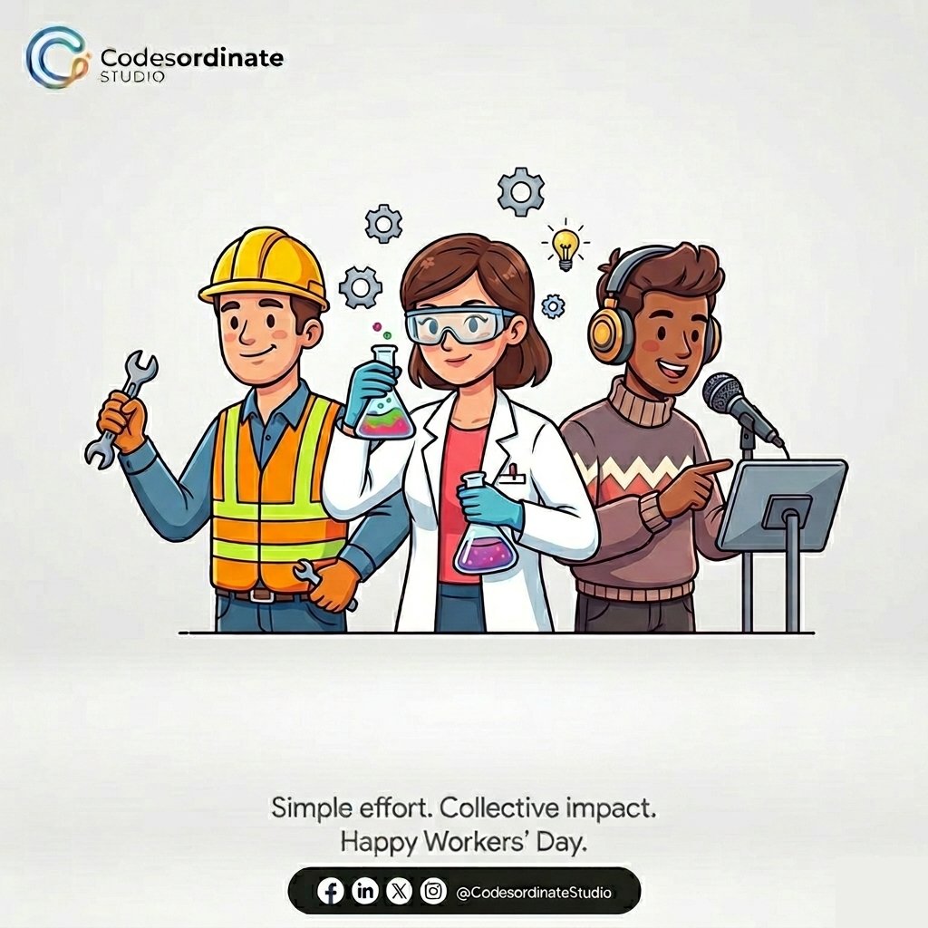 codesordinate's tweet photo. Happy Workers' Day! 💼

We salute the hard work of every professional across all industries. At Codesordinate Studio, we believe every effort, big and small, contributes to a brighter future.
Let's keep driving innovation forward. 🚀#HappyWorkersDay #CodesordinateStudio https://t.co/RVAcAEMVl5