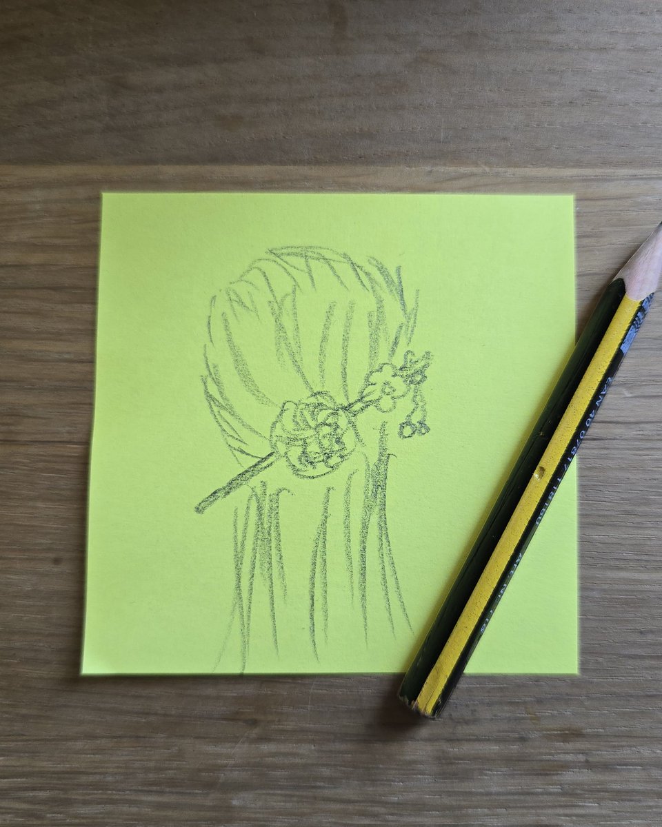 penlingkend's tweet image. daily doodle, day 53: hair pin 
pnaicked a bit when I got to the hair and saw I needed way more strands... I think it turned out good despite my panic :D 
#doodling #1minute #daily #1minutedrawing #pencildrawing #hairpin