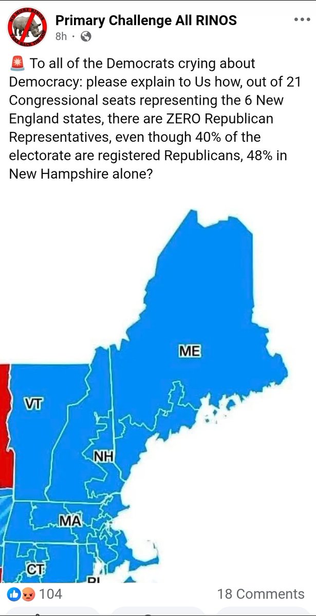TrollyP71's tweet image. Dear #democrats no one in New England wants to hear your racist bullshit about gerrymandering.