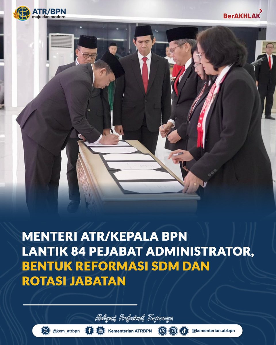 kem_atrbpn's tweet image. MENTERI ATR/KEPALA BPN
LANTIK 84 PEJABAT ADMINISTRATOR, BENTUK REFORMASI SDM DAN ROTASI JABATAN

Yuk simak dan bagikan informasi ini di:
atrbpn.go.id/berita/menteri…

#KementerianATRBPN
#MelayaniProfesionalTerpercaya
#MajuDanModern
#MenujuPelayananKelasDunia