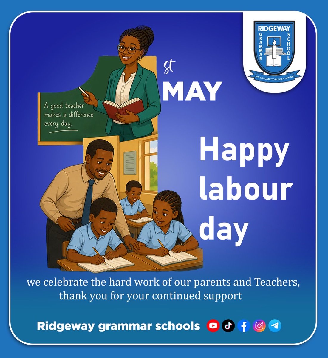 Ridgewayschools's tweet image. Happy Labour Day! Honoring your grind and resilience. #NoDaysOff #HustleHard #BuiltNotGiven #Ridgewaygrammarschools
