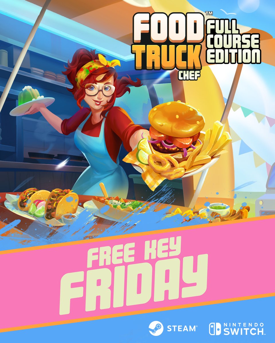 We are so back 😎
🚚 FOOD TRUCK CHEF #FreeKeyFriday 🚚

You’ve got your own food truck… but you can only serve one combo dish:
🔥 Follow <a href="/SOEDESCO/">SOΞDΞSCO</a> &amp; RT to enter
👇 Drop your perfect menu using emojis (I start: 🍕+🍦)
🎁 Win a FREE key for Food Truck Chef: Full Course Edition!