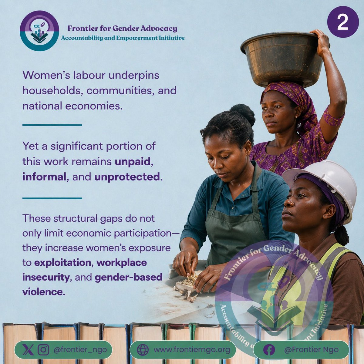 frontier_ngo's tweet photo. Ending gender-based violence requires more than response-it requires prevention rooted in structural change.

Economic inequality continues to shape women’s realities across homes and workplaces, increasing vulnerability and limiting access to safety, protection, and opportunity. https://t.co/DEwbRlKRoj