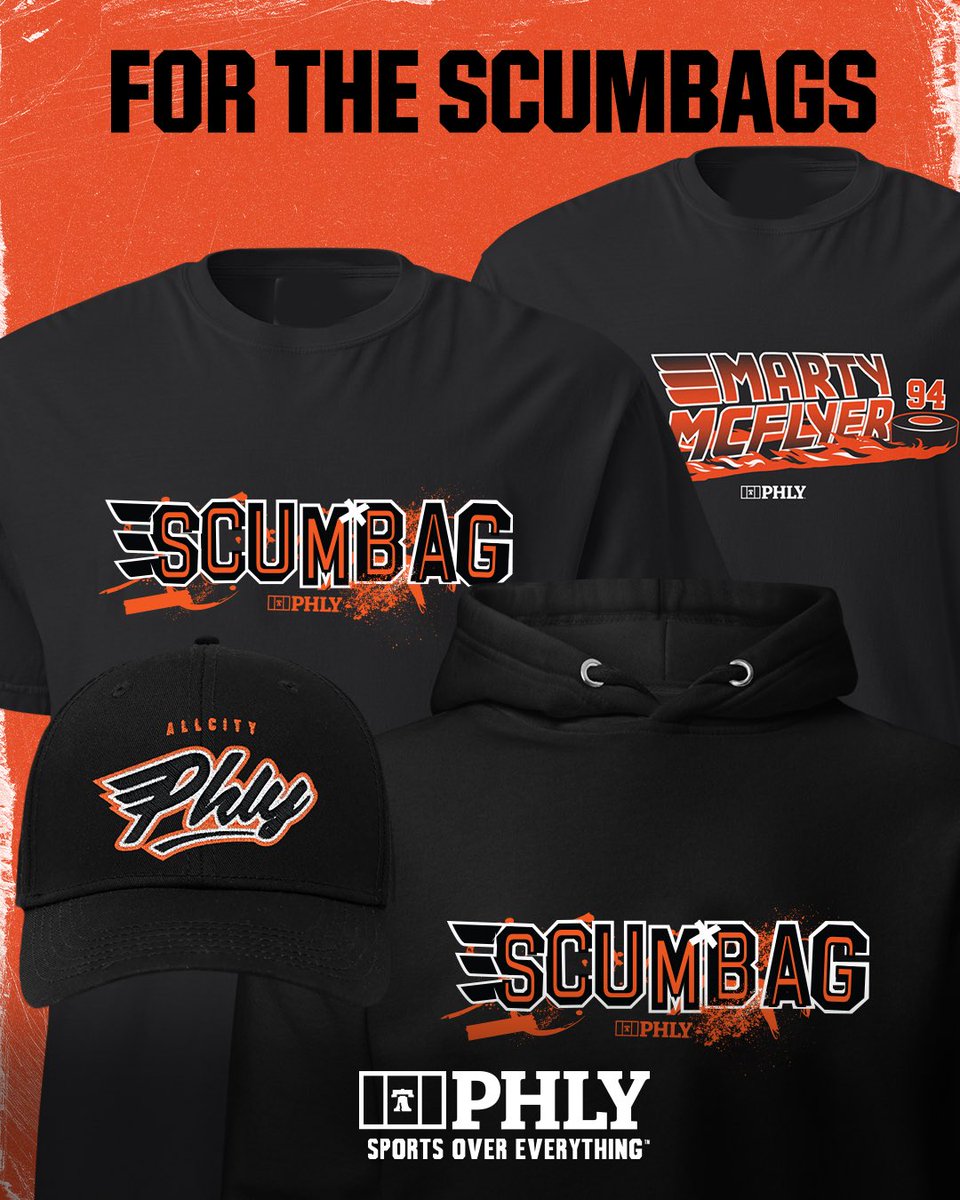 PHLY_Sports's tweet photo. SCUMBAG HOCKEY.

The Flyers play tomorrow at 8PM vs. the Hurricanes in the 2nd round of the Stanley Cup Playoffs.

Grab your @PHLY_Flyers Merch ⤵️

🛒: https://t.co/7ee7UFTd7n https://t.co/MoIpkWyf1L