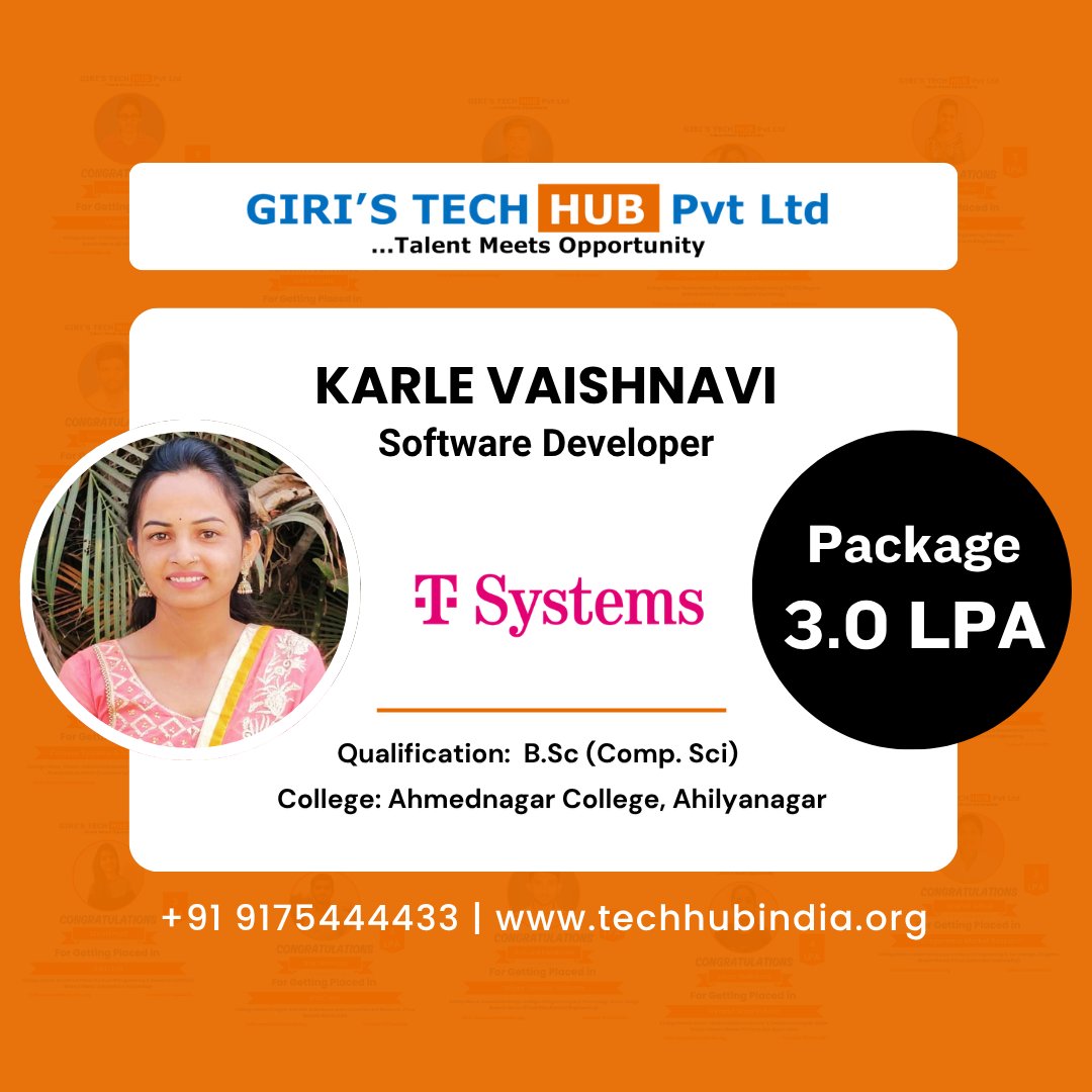 HubGiri's tweet image. Congratulations... Vaishnavi for your job offer!! 🎉

#placement2026 #ITjobs #placements #recruitment #javafullstackdeveloper
