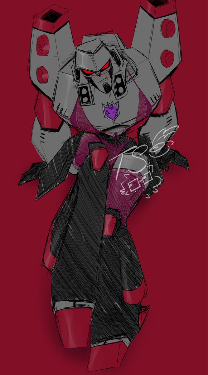 If you know me from my deltarune stuff, you know that I have a thing for lingerie.
#tfa #tfamegatron #Megatron