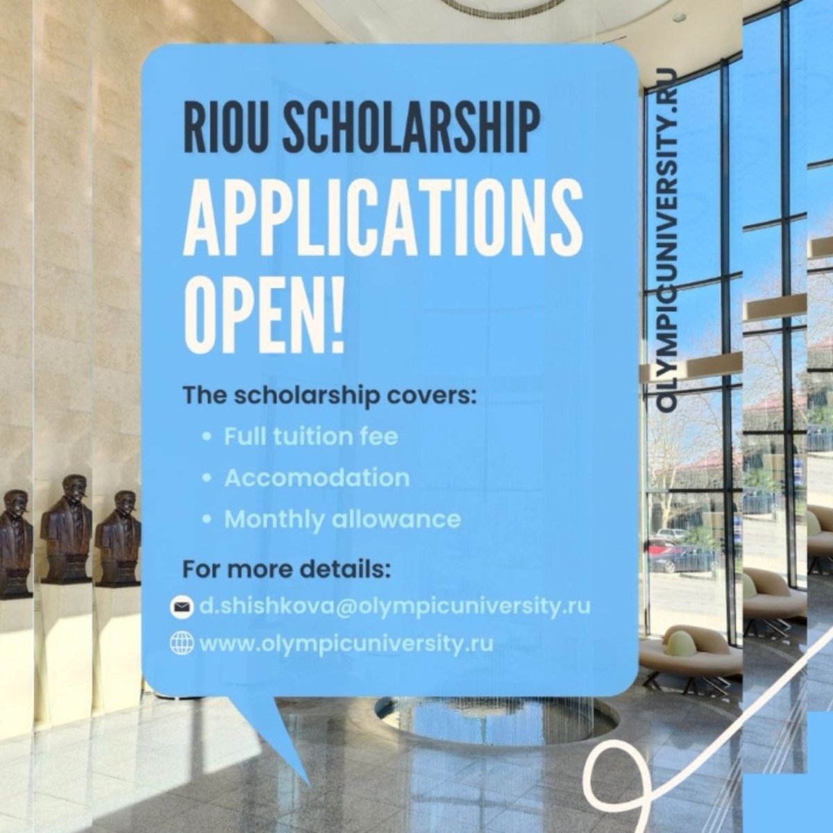 NUGANigeria's tweet photo. Press Release | NUGA Updates
RIOU Opens Applications for 2026 Master of Sport Administration Scholarship
Full story and info on our website...
------
#NUGA #NUGAUpdates #SportsEducation #StudentDevelopment #SportsManagement #CampusSports https://t.co/vXvHOvkdkN