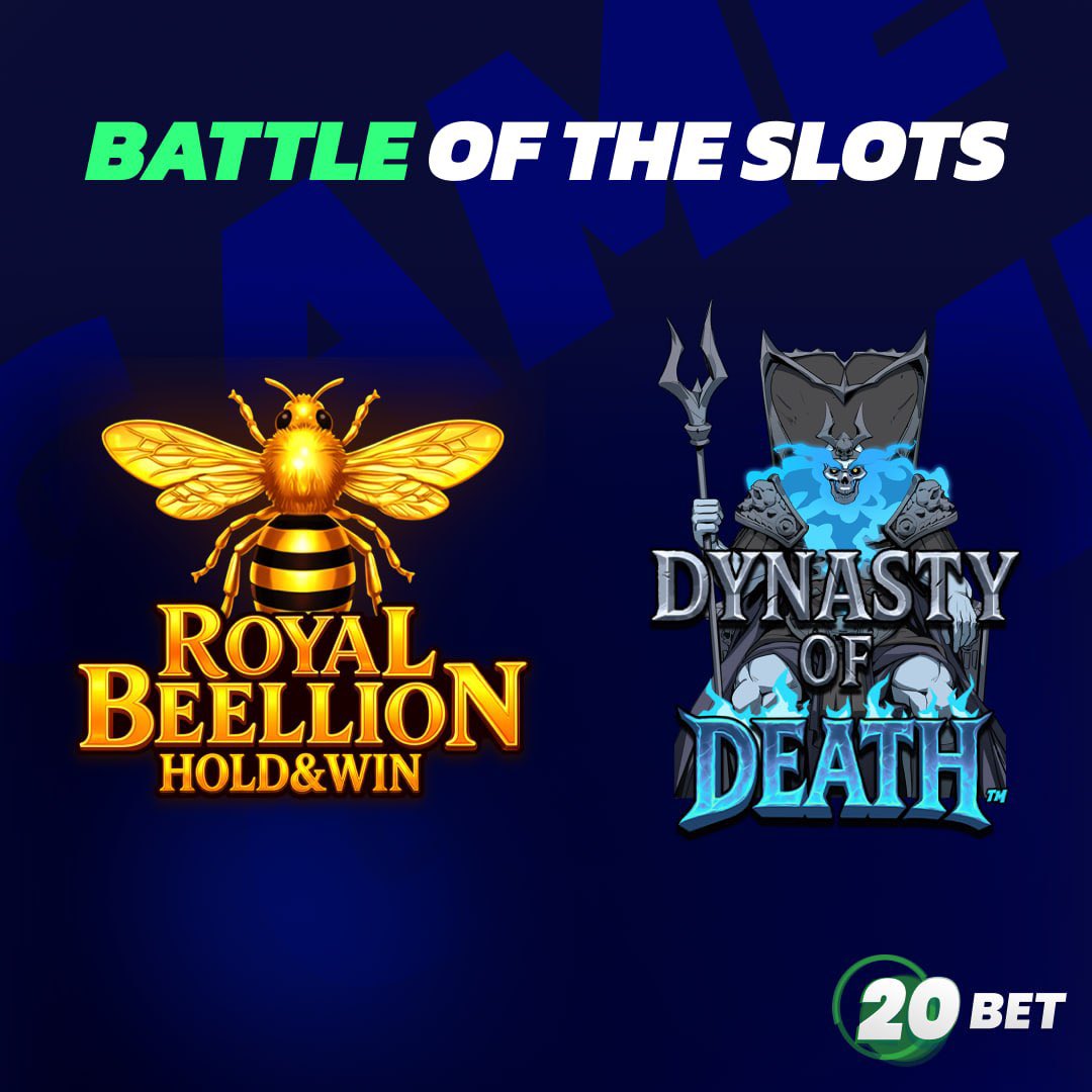 20betOfficial's tweet image. ⚔️ SLOT BATTLE IS BACK

Two fresh releases trending on 20Bet:
🐝 Royal Beelion 
💀 Dynasty of Death 

❓ Which slot did you like more? Drop your pick in the replies ⬇️

🔗 Play bit.ly/csn20bet

#slot #battle