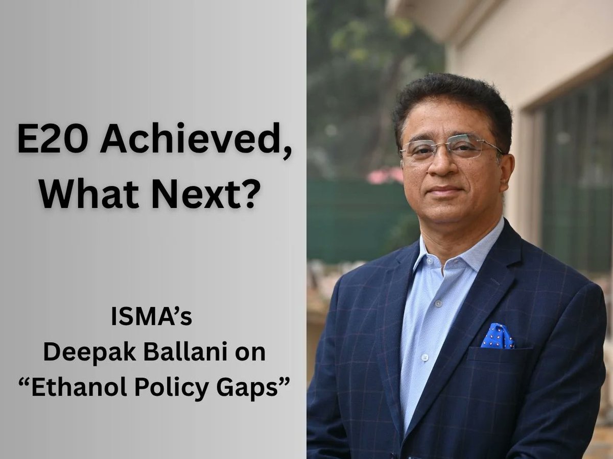 IAm_Renew's tweet image. Deepak Ballani outlines India’s #ethanol journey beyond #E20, highlighting surplus capacity, #policy gaps, export potential, and emerging applications like flex fuel, diesel blending, and ethanol cooking as the next phase of growth. Read Full Story at iamrenew.com/green-energy/e…
..