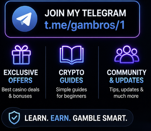 Just made a Telegram for any Casino players wanting to get in touch with me - t.me/gambros/1 

Offers and Crypto Guides for new people to Crypto but want to Gamble.