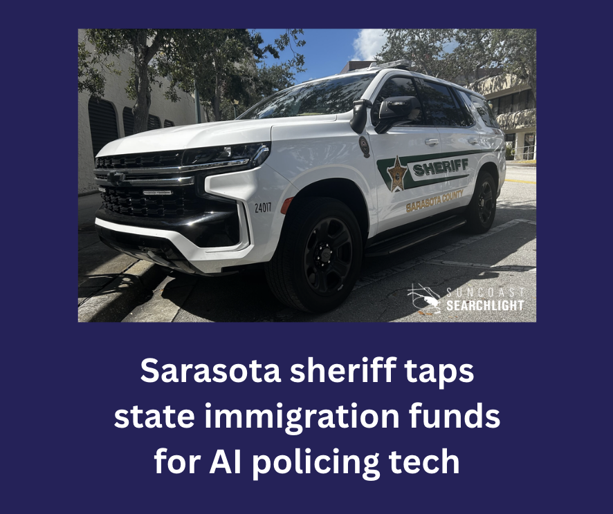 SunSearchlight's tweet photo. The Sarasota County Sheriff’s Office is expanding its surveillance capabilities, tapping a state fund to purchase a software platform that offers AI-powered data analysis with the stroke of a key. https://t.co/4qSqptoEWb https://t.co/YnNWehC3RU