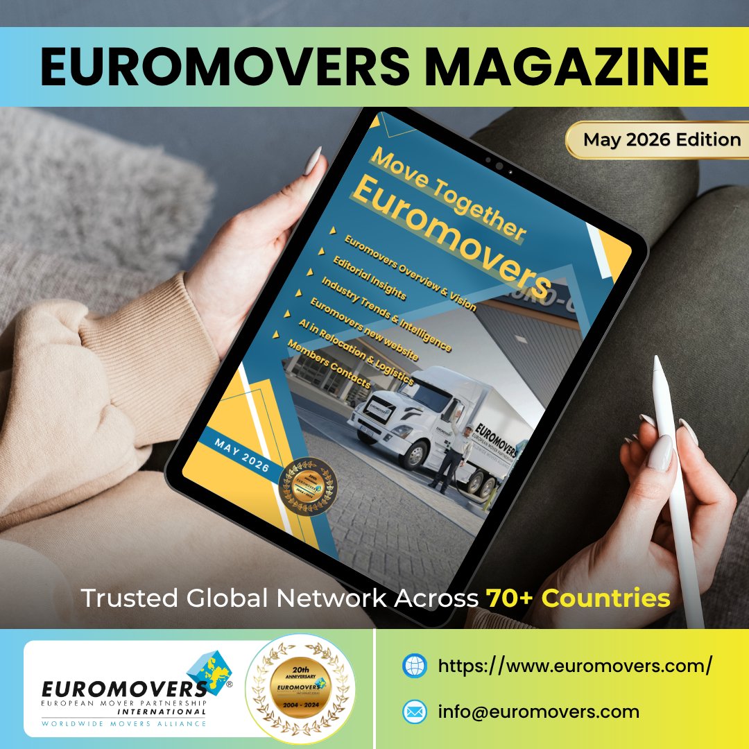 euromovers's tweet photo. 🌍 New Euromovers Magazine – May 2026 is here!

Explore global relocation trends, logistics challenges, and the rise of AI in the moving industry.

📘 Read now: https://t.co/sChDU9IjGj

#Euromovers #GlobalRelocation #Logistics #AI #MoveTogether https://t.co/xzthCzPLiL