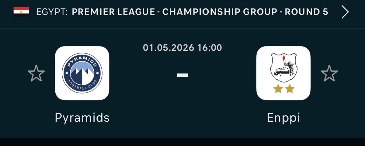 Tippmaster62491's tweet photo. 🔥 Play of the Day 🔥

⚽ Pyramids FC vs Enppi
📊 Pick: Pyramids win
💸 Odds: 1.49
💰 Stake: 3 Units

Staying disciplined. 📈 https://t.co/J853pzcT4N