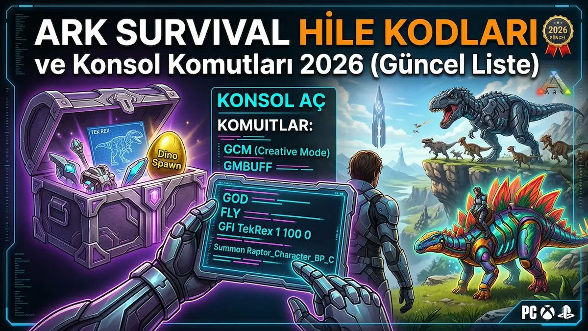 teknoanalizz's tweet image. ARK dünyasında adanın hakimi olmaya hazır mısınız? 🦖 2026 yılının en güncel "ARK Hile Kodları ve Konsol Komutları" rehberini hazırladık! Eski ve çalışmayan kodlarla vakit kaybetmeyin. 🧵👇 #ARKSurvival #ASA #GamingTips

🔗 teknoanaliz.com.tr/ark-survival-h…
