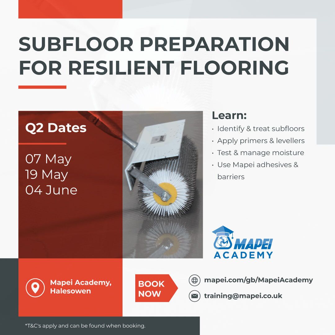 MapeiUKLtd's tweet image. The #MapeiAcademy #training #events continue. buff.ly/c9Nnxid 

All of our courses are #free to attend however booking is essential. The day will include theory &amp;amp; practical sessions, light refreshments, a buffet lunch, a certificate of attendance and a #Mapei goody bag.