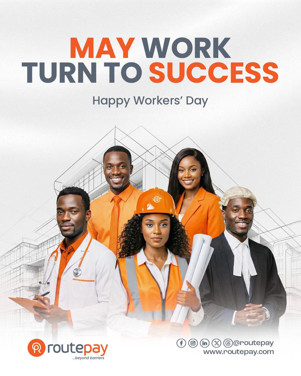 RoutePay's tweet photo. Behind every seamless payment is someone making it happen.
At RoutePay, we’re proud of your everyday wins, because your work deserves recognition
Happy Workers’ Day 💳✨
Welcome to May🧡
#WorkersDay #RoutePay #BeyondBarriers #Fintech #EverydayWins https://t.co/MdArZjtfBw