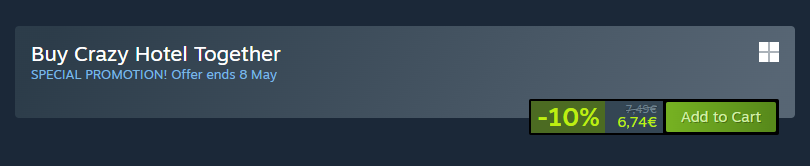 PrismaticGamesS's tweet photo. After one month of existence and a rather incredible success for our first game, but unfortunately not enough. We probably priced it too high, which is why we've reduced it by 43% plus an additional 10%. The new price is accompanied by a major update.😎 https://t.co/Uf9O6TegNS