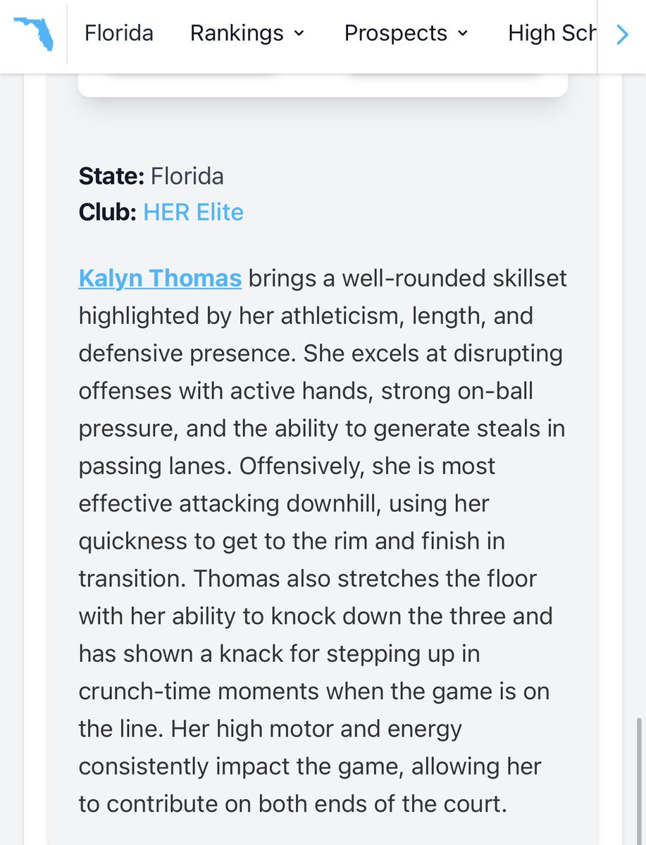 KalynThomas2010's tweet photo. Thank you @hunterkeithl and @PGHFlorida for the write up! I will continue to put in the WORK 🙏🏽💪🏽❤️ @BTW_LadyCats @_Coach_JB @HERelite @sashadione2024 @CoachAvery1 @BFishHoops @PGH_Georgia @PrepGirlsHoops @Coachkaygee @BatsonBBall @JrAllStarFla @JrAllStarBB https://t.co/2iaKnM49hb
