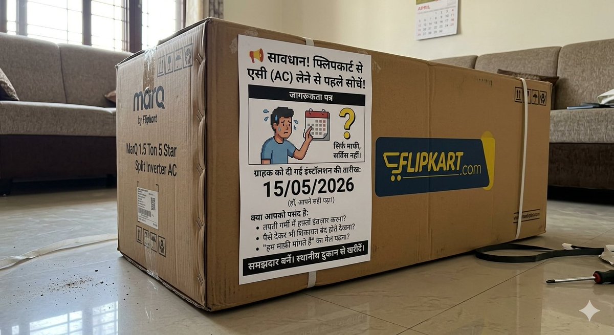 naveenkumar614n's tweet photo. @Shiva1m @Flipkart @flipkartsupport @jagograhakjago सार्वजनिक सूचना - FLIPKART से खरीदे AC के इंस्टॉलेशन में देरी https://t.co/gfhB9ANfic