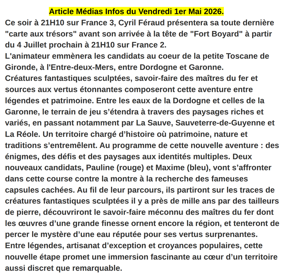 Mediasinfos tweet picture