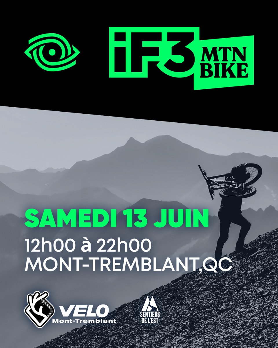IF3's tweet photo. Voici le deuxième arrêt de la tournée iF3 Festival des films de vélo de montagne 😊! 

Rejoignez-nous samedi le 13 juin dans le vieux village du Mont Tremblant, Qc!

Présenté par:
Vélo Mont-Tremblant et  Sentiers de l'Est

https://t.co/jaB67P02ZA
#if3mtnbike #if3mountainbike https://t.co/j3ufw5qtrz